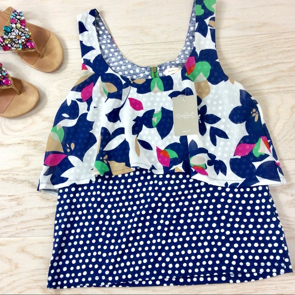 Anthropologie Tops - Anthropologie / Maeve Floral & Polka Dot Layered 2